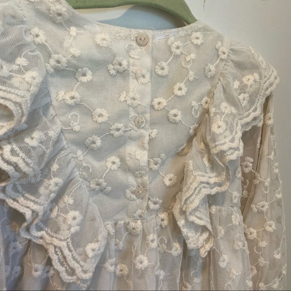 ZARA EMBROIDERED DRESS WITH TULLE 4/5 - Picture 8 of 9